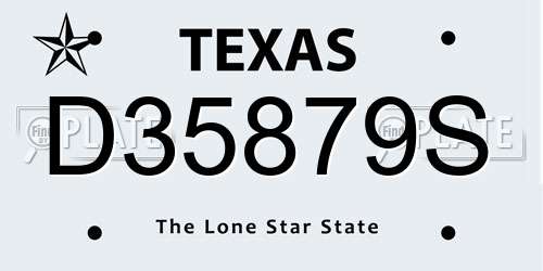 D35879S Texas License Plate