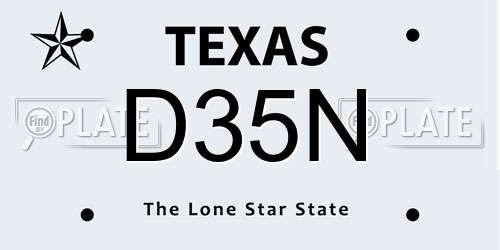 D35N Texas License Plate