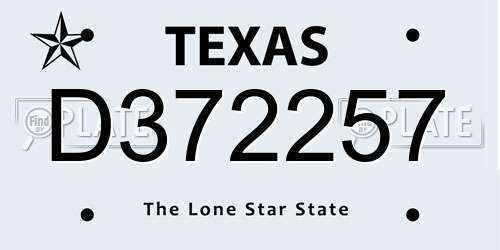 D372257 Texas License Plate
