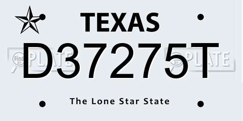 D37275T Texas License Plate