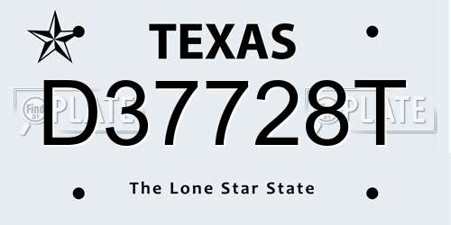 D37728T Texas License Plate
