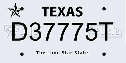 D37775T Texas License Plate