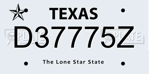 D37775Z Texas License Plate