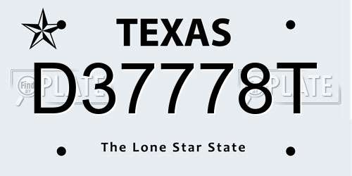 D37778T Texas License Plate
