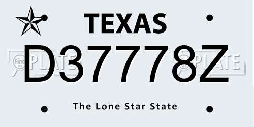 D37778Z Texas License Plate