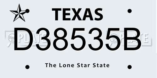 D38535B Texas License Plate