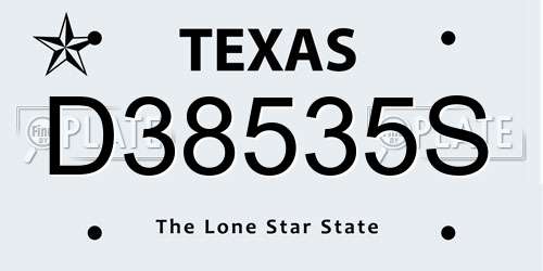 D38535S Texas License Plate