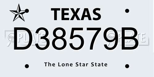 D38579B Texas License Plate