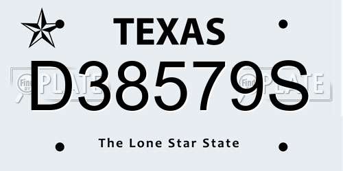 D38579S Texas License Plate