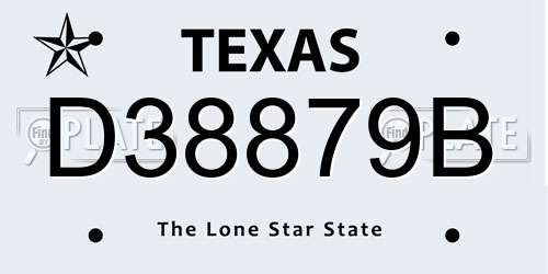 D38879B Texas License Plate