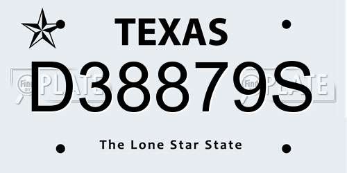 D38879S Texas License Plate