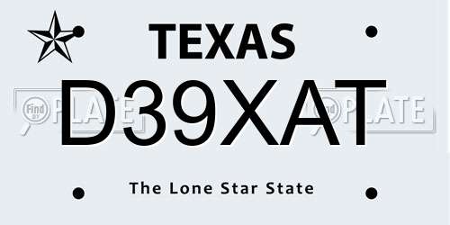 D39XAT Texas License Plate