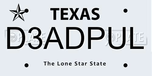 D3ADPUL Texas License Plate