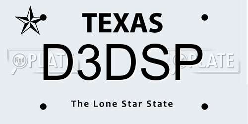 D3DSP Texas License Plate