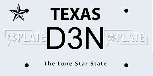 D3N Texas License Plate