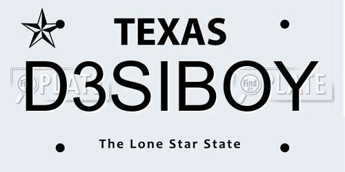 D3SIBOY Texas License Plate