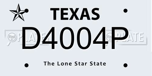D4004P Texas License Plate