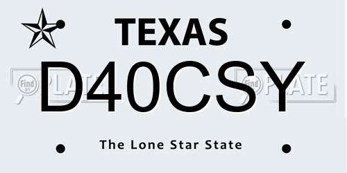 D40CSY Texas License Plate