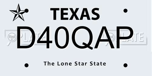 D40QAP Texas License Plate