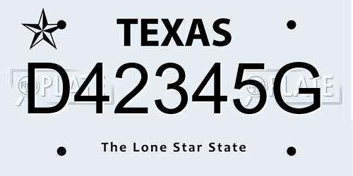 D42345G Texas License Plate