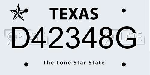 D42348G Texas License Plate