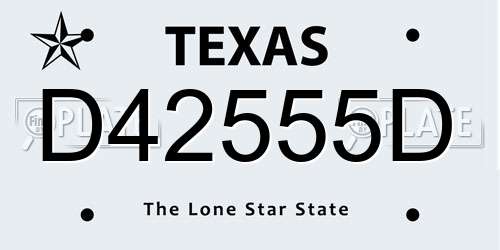D42555D Texas License Plate