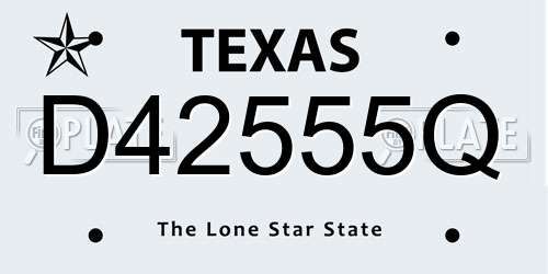 D42555Q Texas License Plate