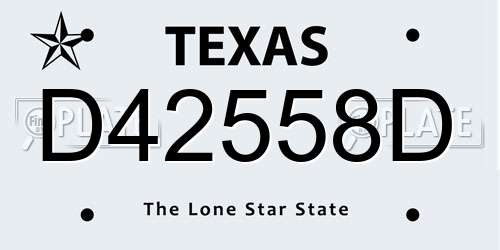 D42558D Texas License Plate