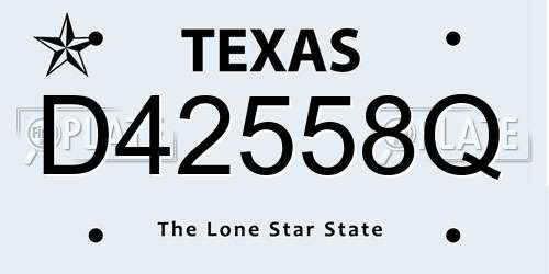 D42558Q Texas License Plate