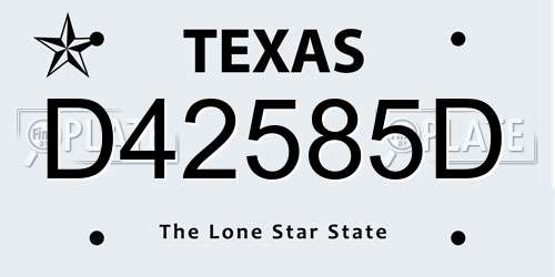 D42585D Texas License Plate