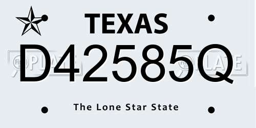 D42585Q Texas License Plate
