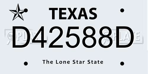D42588D Texas License Plate
