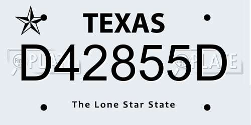 D42855D Texas License Plate