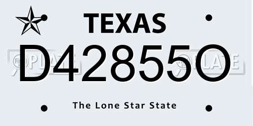 D42855O Texas License Plate