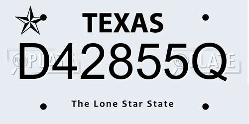 D42855Q Texas License Plate