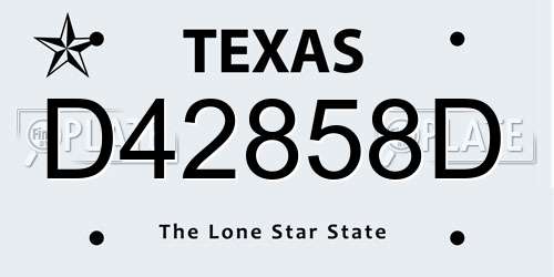 D42858D Texas License Plate