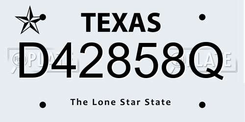 D42858Q Texas License Plate