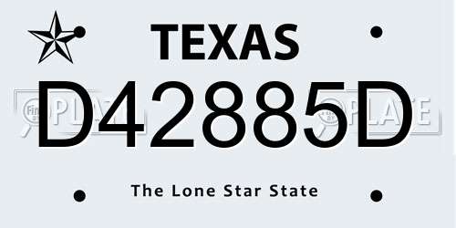 D42885D Texas License Plate