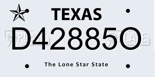 D42885O Texas License Plate