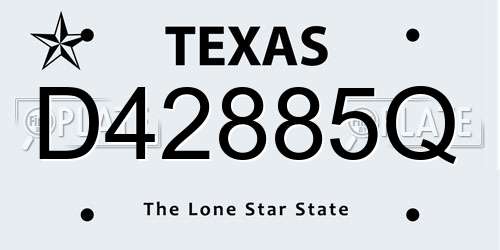 D42885Q Texas License Plate