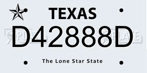 D42888D Texas License Plate