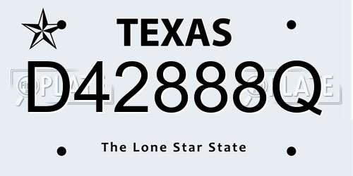 D42888Q Texas License Plate
