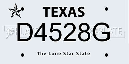 D4528G Texas License Plate