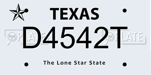 D4542T Texas License Plate