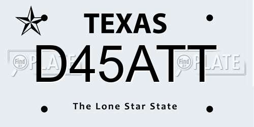 D45ATT Texas License Plate
