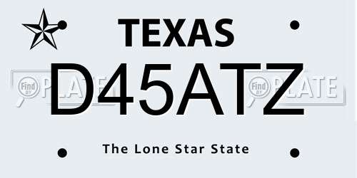 D45ATZ Texas License Plate