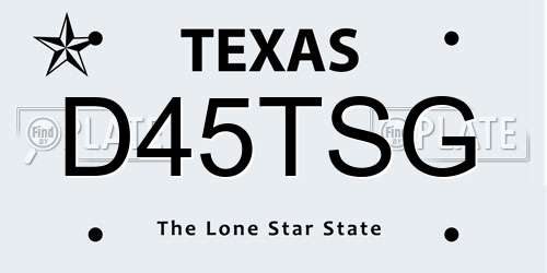 D45TSG Texas License Plate