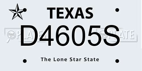 D4605S Texas License Plate