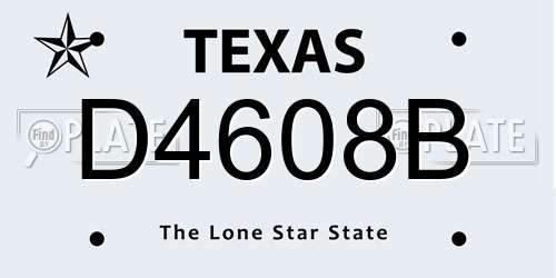 D4608B Texas License Plate