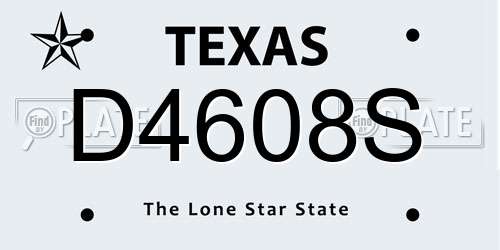 D4608S Texas License Plate
